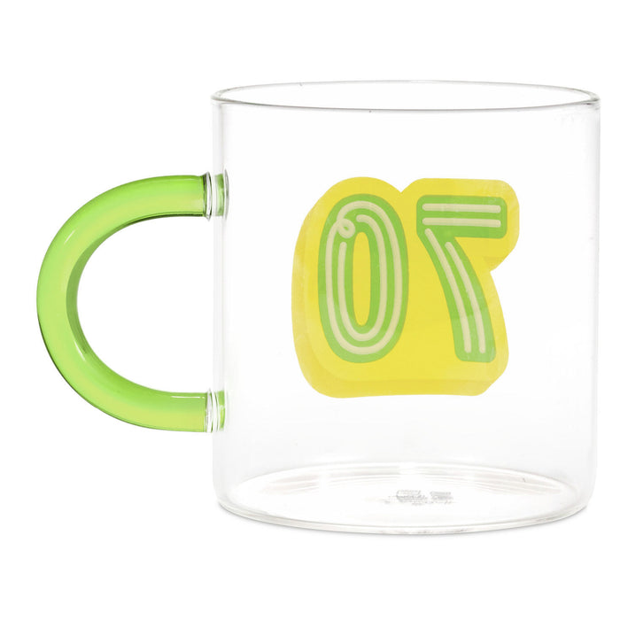 Glass 70th Birthday Mug
