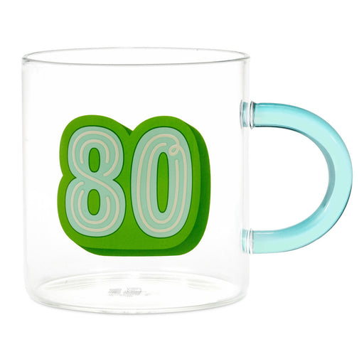 Glass 80th Birthday Mug
