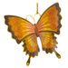 Butterfly-shaped ornament with orange and brown colors on a white background