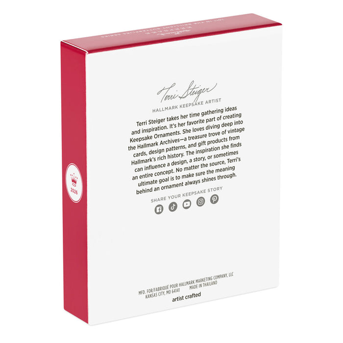 Hallmark Keepsake Ornament packaging with text and branding on a white background