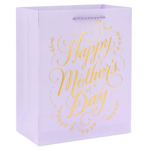 Gold Script on Lilac Medium Mother's Day Gift Bag
