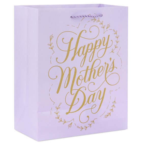 Gold Script on Lilac Medium Mother's Day Gift Bag