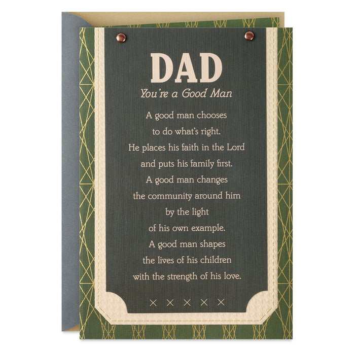 You're a Good Man Religious Father's Day Card for Dad