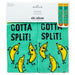 Pack of socks with banana design and 'Gotta Split!' text, featuring Shoebox branding.