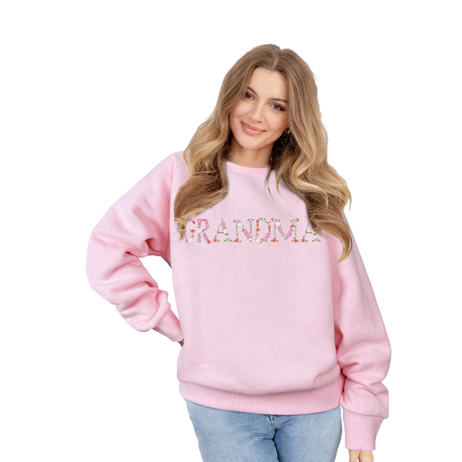 Grandma Floral Embroidered Sweatshirt