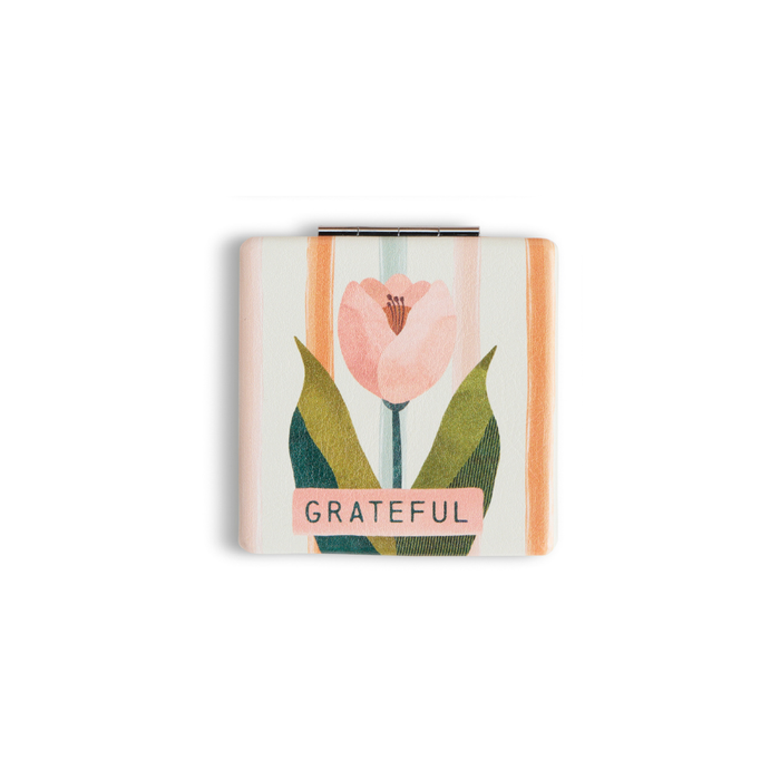 Floral Sentiment Compact Pocket Mirror