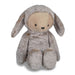 Plush toy rabbit with brown fur on a white background