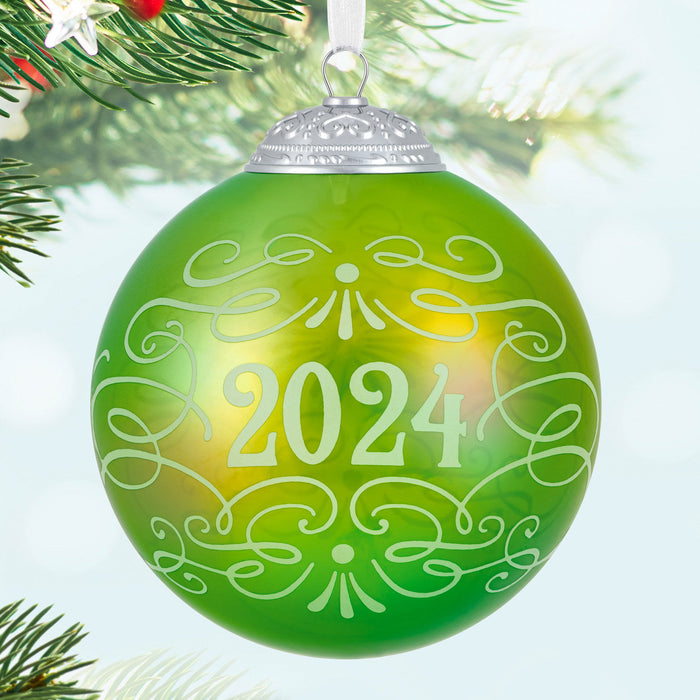 Christmas Commemorative 2024 Glass Ball Ornament - 12th in Series