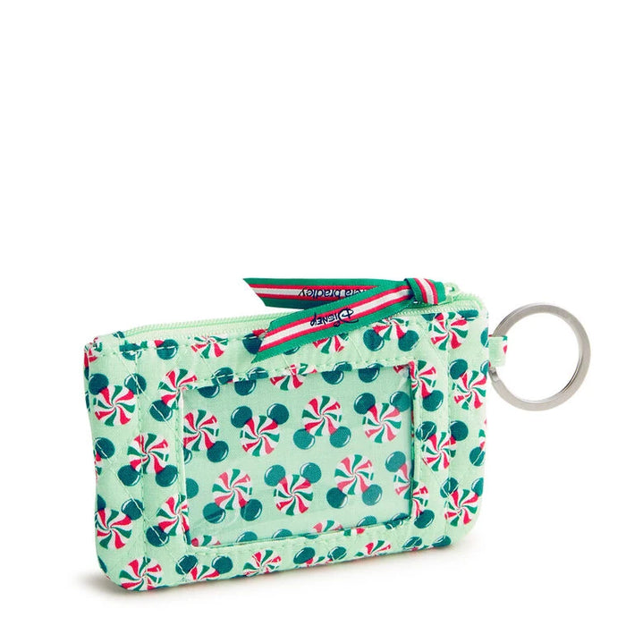 Disney Hallmark Holiday Ever After Mickey Peppermint Candy Zip ID Case