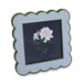 Green and Light Blue Scalloped Square Picture Frame, 4x4