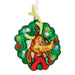 Christmas ornament with a cartoon character in a wreath on a white background