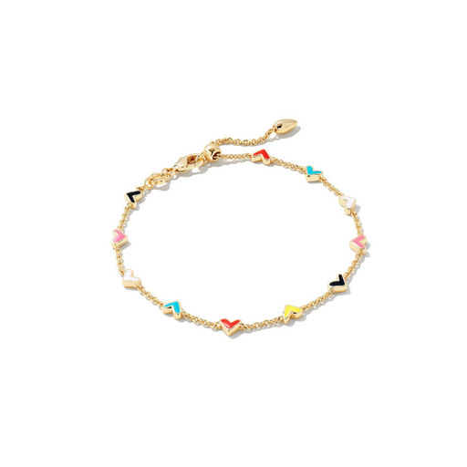 Kendra Scott Haven Gold Heart Chain Bracelet in Multi Mix