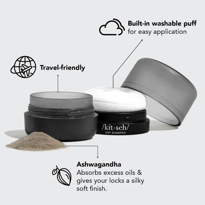 Dark Volumizing Rice Protein Dry Shampoo with Puff