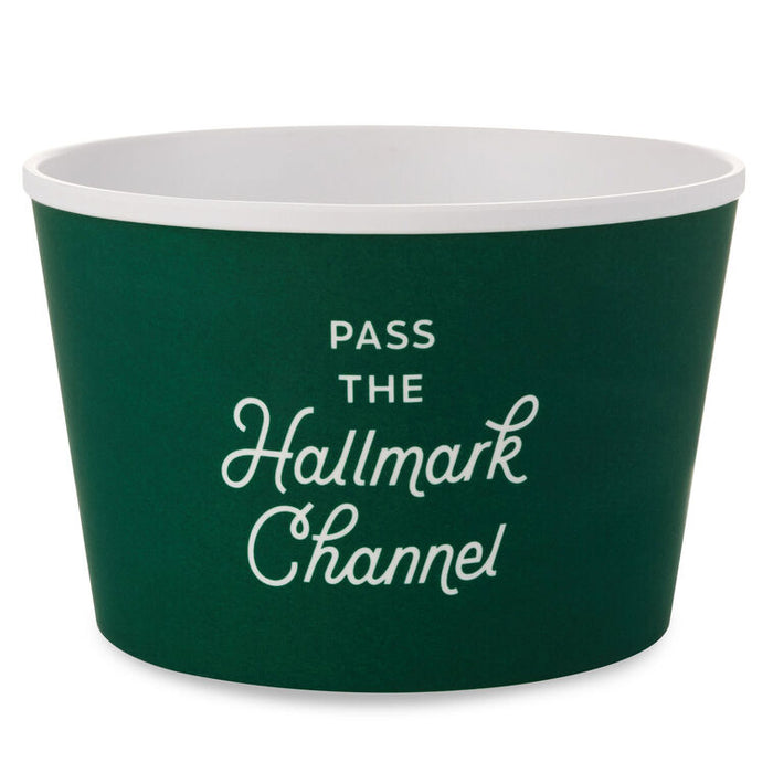 Green ice cream container with 'Pass the Hallmark Channel' text on a white background
