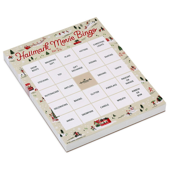 Hallmark Movie Bingo game board with Christmas-themed design on a white background