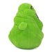A bright green plush toy shaped like a cartoon blob or ghost, photographed on a plain white background.