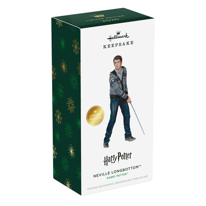 Hallmark Keepsake ornament packaging featuring Neville Longbottom from Harry Potter.