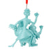 Turquoise ornament with two people dancing on a white background