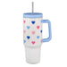 Colorful Hearts Insulated 40oz Travel Cup With Straw