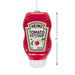 Heinz Tomato Ketchup bottle ornament with dimensions on a white background