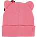 Pink beanie with cat ears on a white background