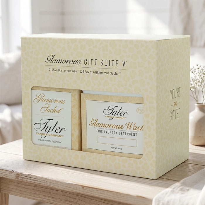 Tyler High Maintenance Glamorous Wash Gift Set with High Maintenance fragrance products displayed in decorative gift packaging on a white background.