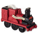 Red toy train engine with 'Hogwarts Express' on a white background
