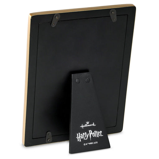 Black photo frame with gold accents and a Hallmark Harry Potter label on a white background