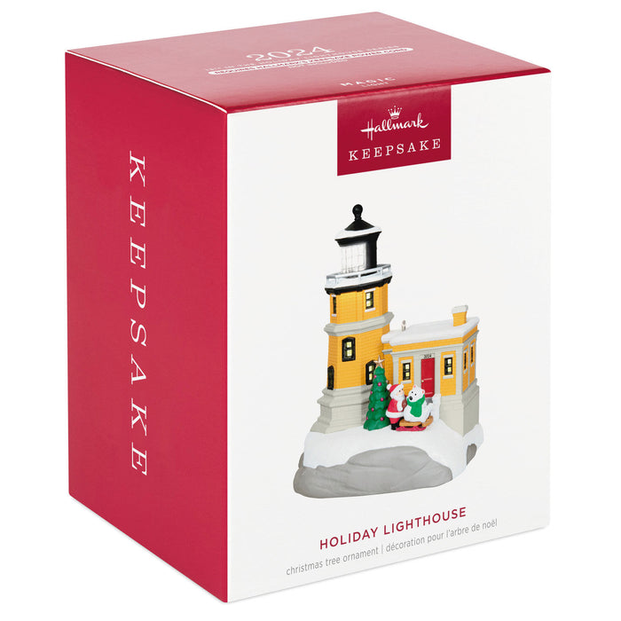 Holiday Lighthouse 2024 Ornament With Light - 13th in Series