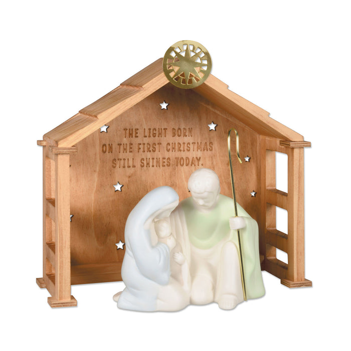 Holy Family and Stable Nativity Figurines