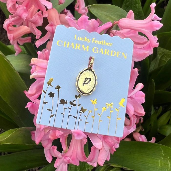 Charm Garden - Scalloped Initial Charm - Gold - P