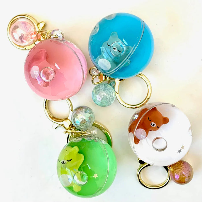 Sleeping Animal Ball Keycharm
