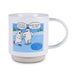 Mug with cartoon design of two polar bears on ice, one saying 'Look out, ice hole!' and the other responding 'What did you call me?'.