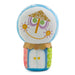 Colorful plush toy with a face on a white background