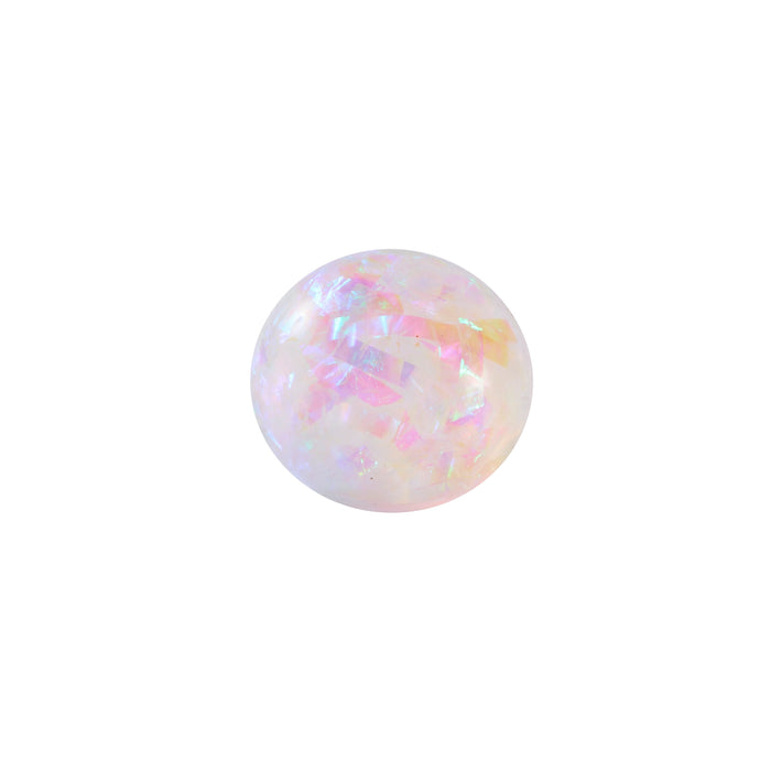 Multicolored opal stone on a white background
