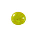 A translucent lime green stress ball with embedded glitter flakes, centered on a plain white background.