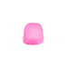 A single small dome-shaped pink textured item centered on a plain white background.