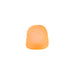 A small, textured orange dome-shaped object with a bumpy, pebbled surface, centered on a plain white background.