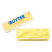 A tub of Swis. Butter Extra Whipped Butter Cream, showing the yellow cream inside a clear plastic container alongside its yellow and blue lid.