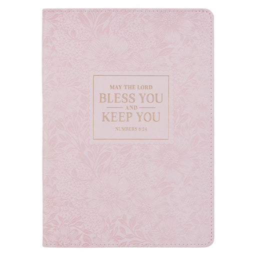 Bless and Keep You Blush Bloom Faux Leather Classic Journal 