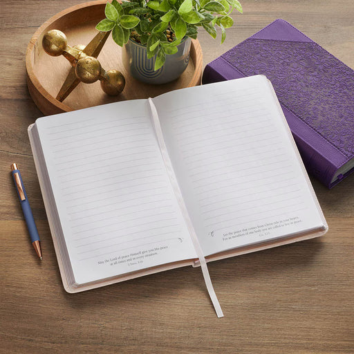 Bless and Keep You Blush Bloom Faux Leather Classic Journal 