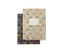 Two floral-patterned notebooks on a white background