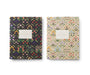 Two notebooks with floral patterns on a white background