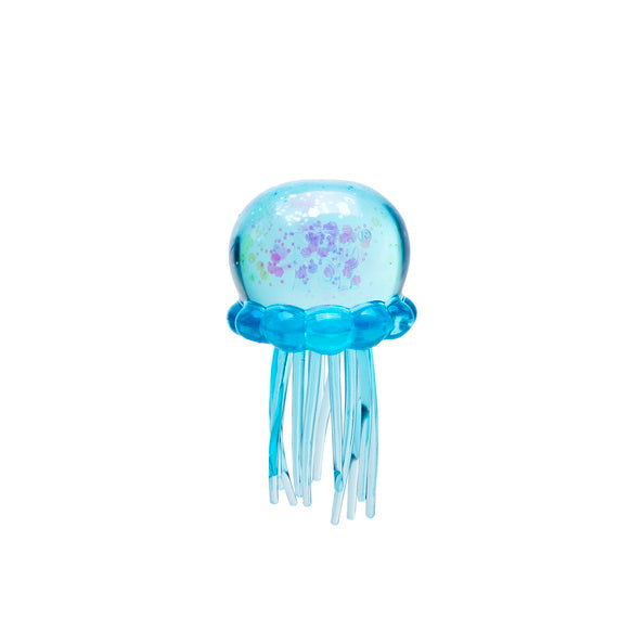 Blue jellyfish-shaped toy on a white background
