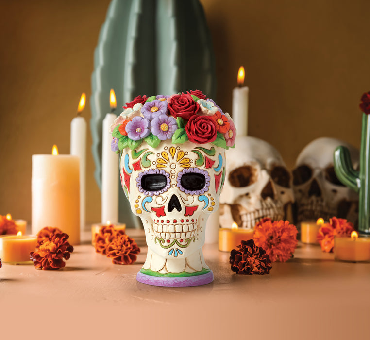 Day Of Dead Floral Halo Skull by Jim Shore