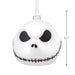 White ornament with black eye design and measurement label on a white background