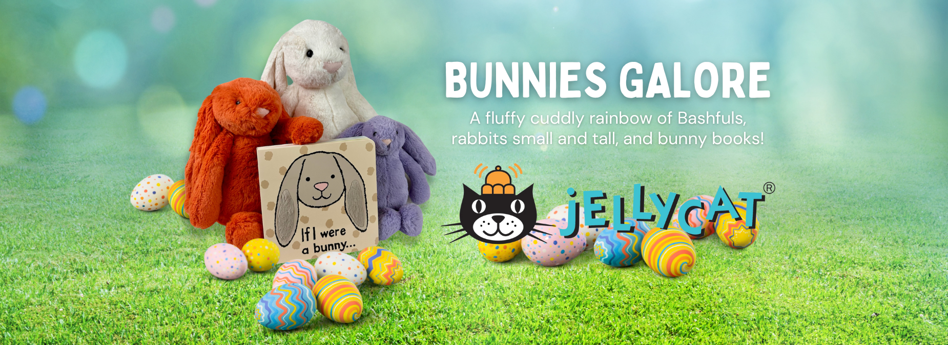 Bunnies Galore - A fluffy cuddly rainbow of Bashfuls, rabbits small and tall, and bunny books! - Jellycat