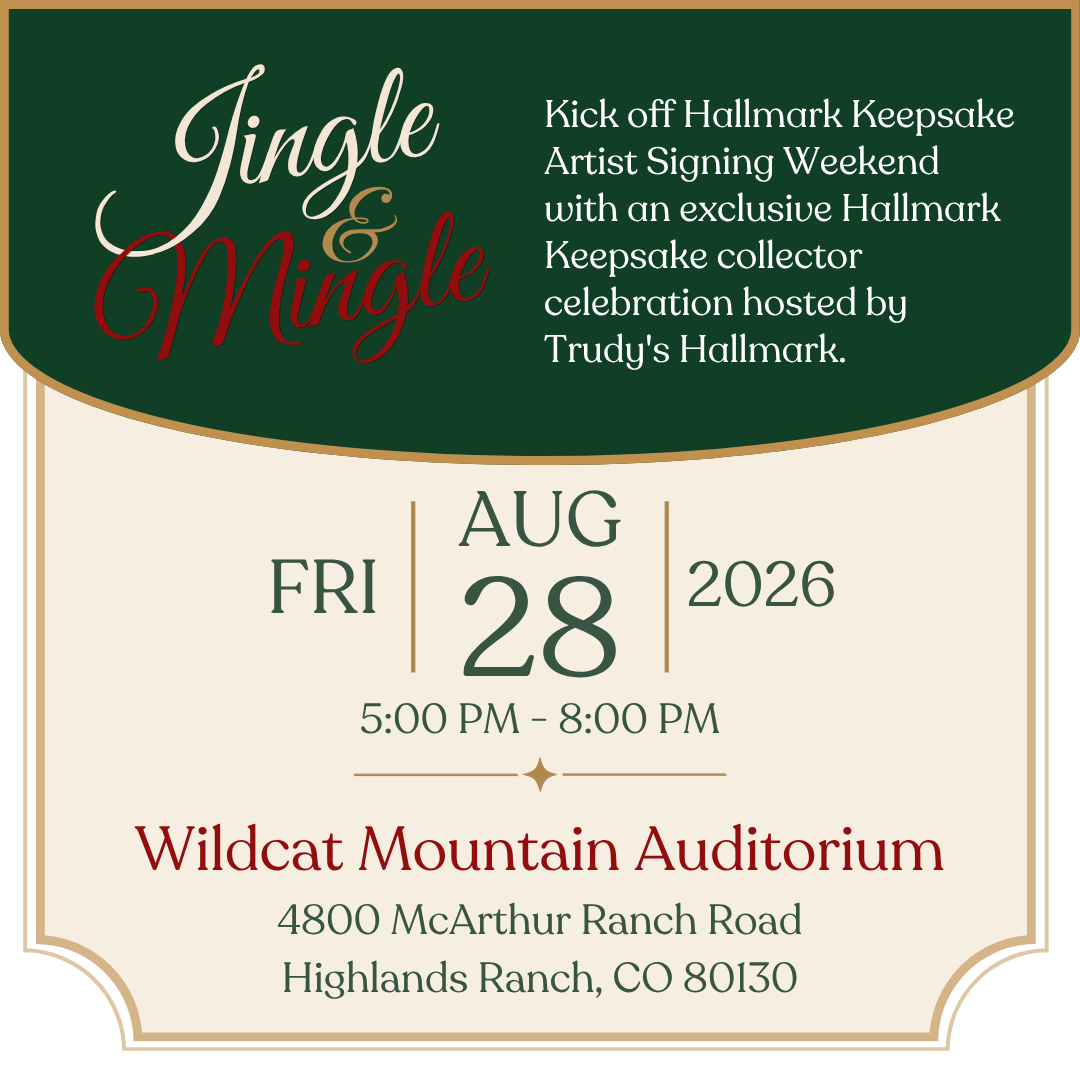 Promotional flyer for Hallmark Keepsake Artist Signing event with event details.