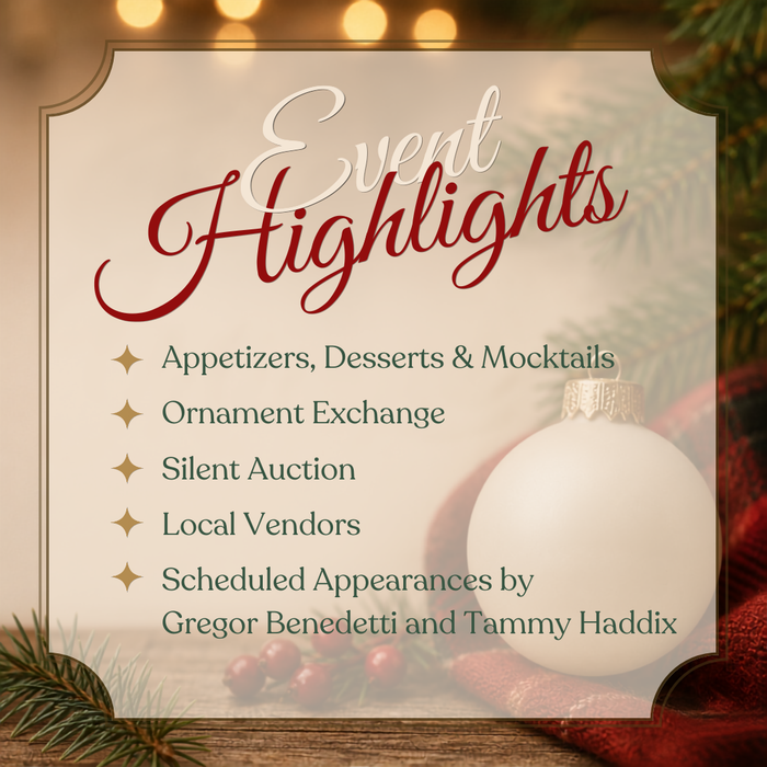 Promotional poster for Trudy's Hallmark Jingle & Mingle event with Christmas decorations.