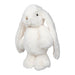 White plush bunny toy on a white background